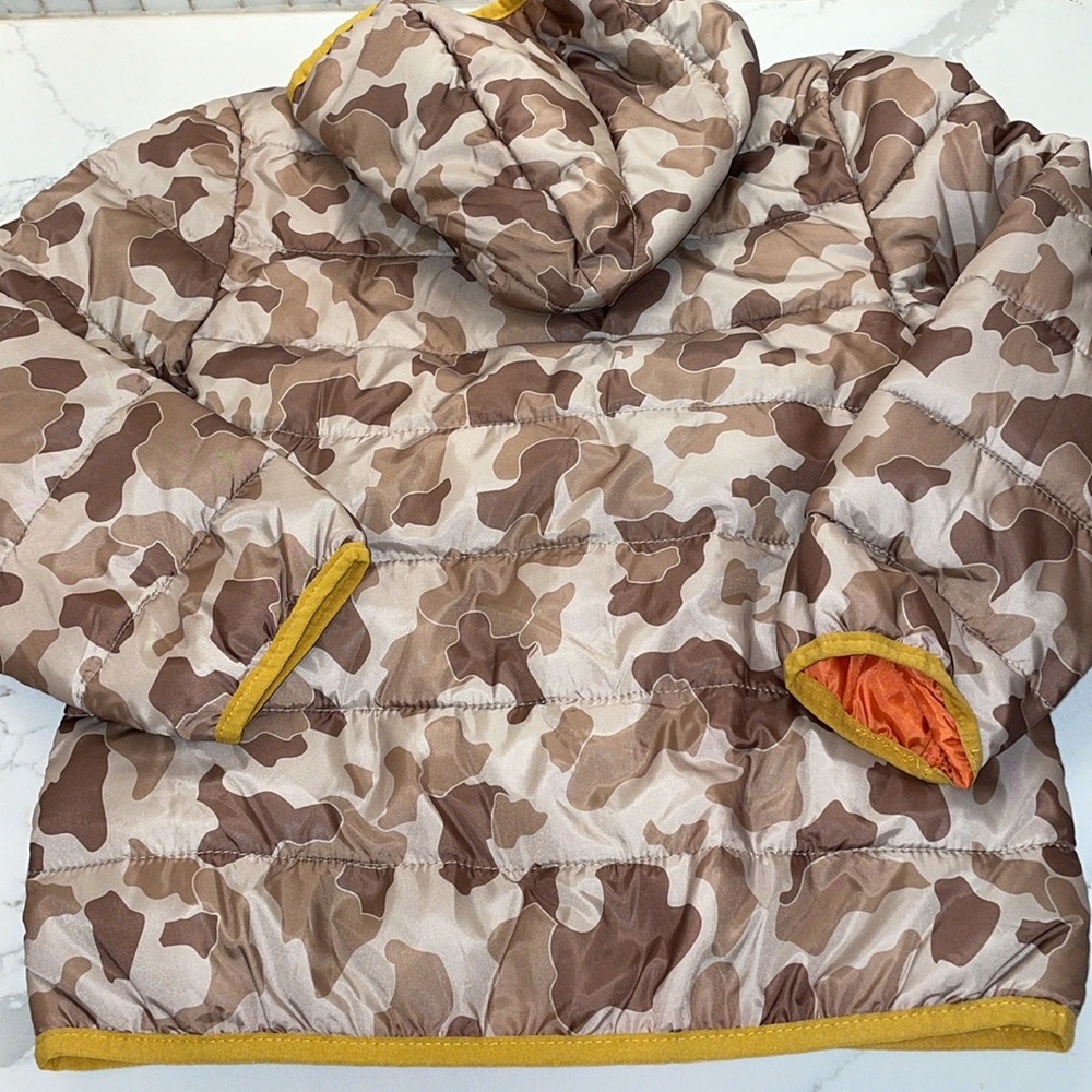 Boys Coat Epic Threads Hooded Jacket Puffer Coat Brown Camo Unisex Size 7 Kids - Picture 8 of 12